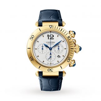 Cartier Pasha de Cartier 41 mm cronografo movimento automatico oro giallo 18 carati cinturini in pelle intercambiabili WGPA0017